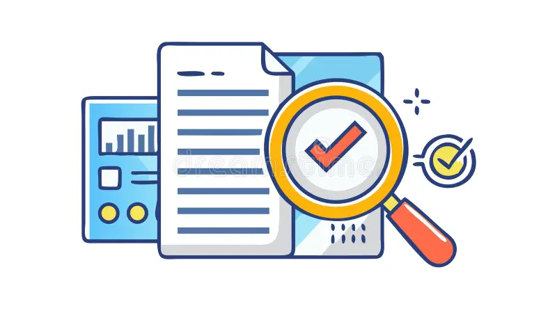 document-analysis-magnifying-glass-icon-vector-design-generative-ai-professional-illustration-examining-checked-element-399396546